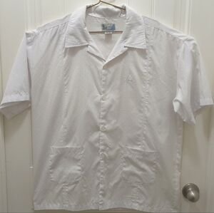 Vintage BC Ethic Lounge Smooth Fits Camp Shirt White Dobby Weave XL